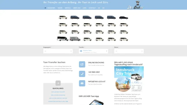 Website Screenshot: Der Lecher" Taxi GmbH & CoKG - Taxi-Transfer Arlberg Lech Zürs - Der Lecher - Date: 2023-06-26 10:22:56