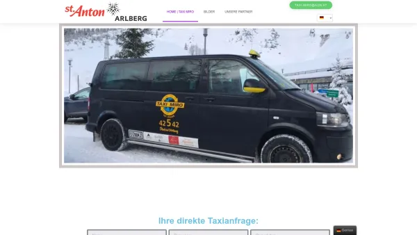 Website Screenshot: TAXI MIRO - Taxi Miro | St. Anton am Arlberg - Date: 2023-06-14 10:45:39