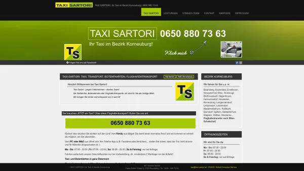 Website Screenshot: Taxi Sartori - taxi-sartori.at: TAXI | Korneuburg - Date: 2023-06-26 10:26:46