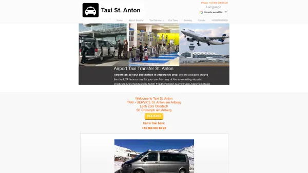 Website Screenshot: Taxi Anton - Taxi St. Anton am Arlberg - Airport transfer to St. Anton - Date: 2023-06-14 10:36:58