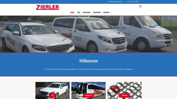 Website Screenshot: Taxi Autobus Zierler Weiz - Taxi Zierler - Ihr Taxiunternehmen mit Tradition in Weiz und Umgebung - Date: 2023-06-14 10:45:39