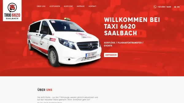 Website Screenshot: Taxi 6620 GmbH Co index - Home - Taxi 6620 Saalbach - Date: 2023-06-26 10:22:56