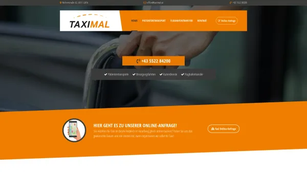 Website Screenshot: Taximal - Ihr Taxi in Feldkirch in Vorarlberg - Taximal - Egon Huber - Date: 2023-06-26 10:22:56