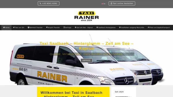 Website Screenshot: Taxi Rainer - Taxi Transfer nach Zell am See, Saalbach Hinterglemm und Kaprun. - Date: 2023-06-26 10:22:56