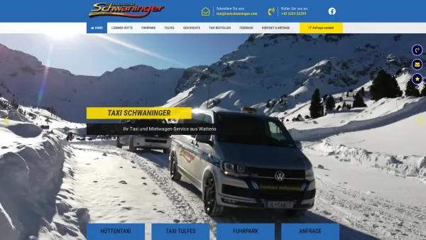Website Screenshot: Schwaninger Taxi - Taxi Schwaninger in Wattens bei Hall in Tirol - Date: 2023-06-14 10:46:52