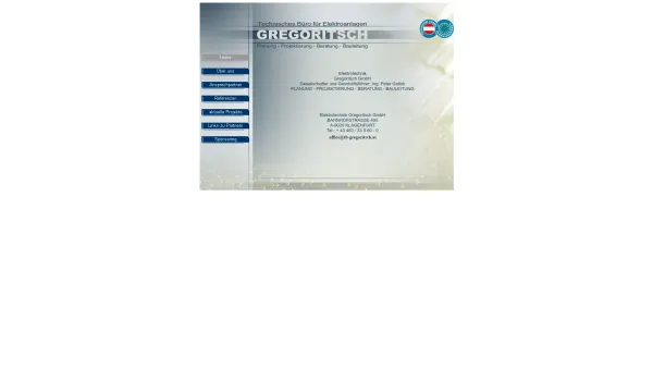 Website Screenshot: Gregoritsch - Technisches Büro für Elektroanlagen - ..:: TB Gregoritsch ::.. - Date: 2023-06-14 10:45:39