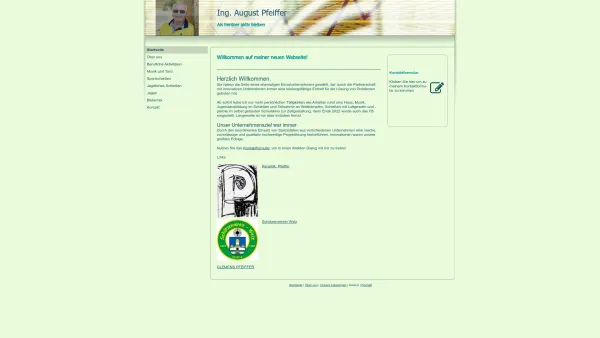 Website Screenshot: Technisches Büro - Ing. Pfeiffer - Ing. August Pfeiffer - Startseite - Date: 2023-06-14 10:45:42