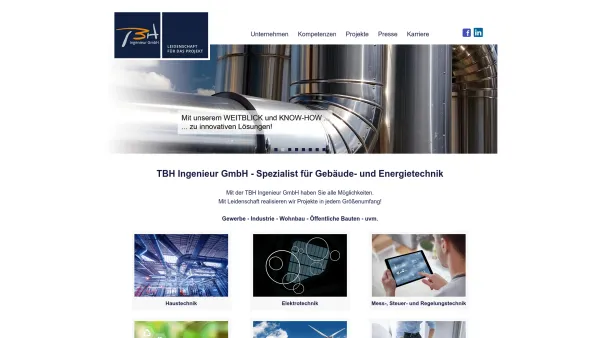 Website Screenshot: Technisches Büro Ing. Bernhard Hammer member of e² group - TBH Ingenieur GmbH - Date: 2023-06-26 10:22:59