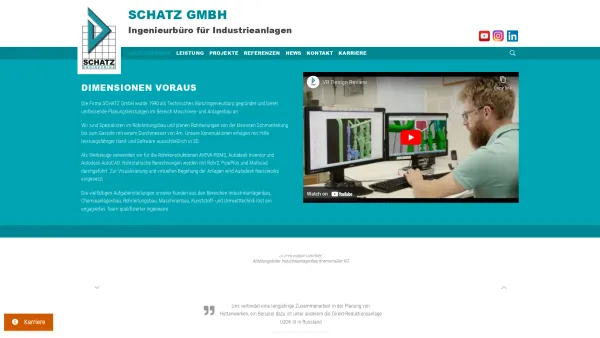 Website Screenshot: Technisches Büro Schatz KEG - SCHATZ GmbH - Ingenieurbüro für Industrieanlagen - Date: 2023-06-15 16:02:34