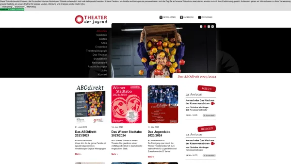 Website Screenshot: Theater der Jugend - Startseite - Theater der Jugend - Date: 2023-06-26 10:22:59