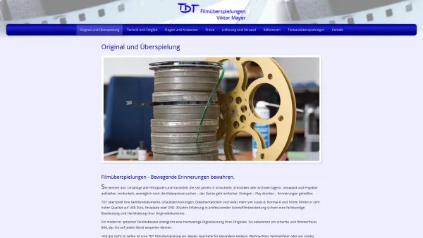 Website Screenshot: TDT Ton- und Datentechnik - TDT Original und Überspielung - Date: 2023-06-26 10:22:59