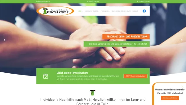Website Screenshot: TEACH ME Lern u Förderinstitut - Nachhilfe in in Tulln - Teach me! Lern- und Förderstudio - Date: 2023-06-15 16:02:34