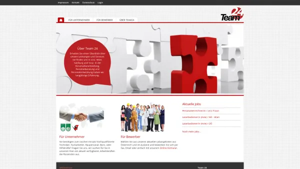 Website Screenshot: Team24 Personalmanagement und Werbeagentur GmbH - Willkommen bei Team24! / Team24 Personal GmbH - Date: 2023-06-14 16:39:43