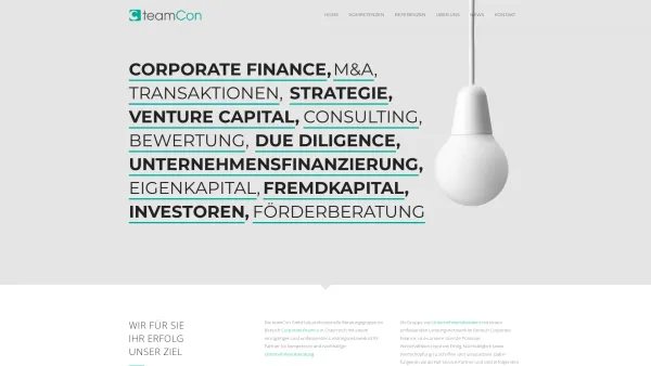 Website Screenshot: teamCon GmbH - Unternehmensberatung | Corporate Finance | teamCon GmbH - Date: 2023-06-14 10:45:39
