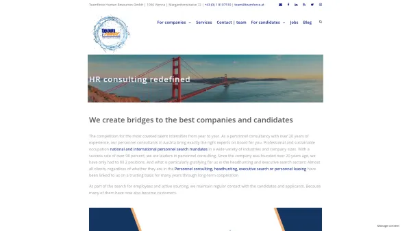 Website Screenshot: Teamforce Human Resources GmbH - HR consulting redefined - teamFORCE - Date: 2023-06-14 10:38:04