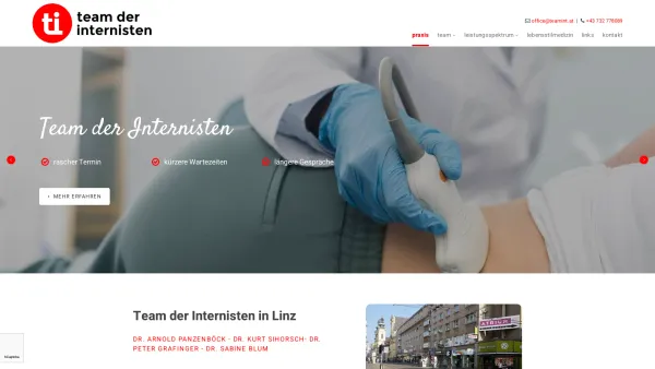 Website Screenshot: Team der Internisten - Ihr Internist in Linz - Team der Internisten - Date: 2023-06-14 10:45:39