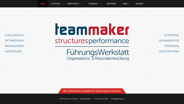 Website Screenshot: TEAMMAKER  Mag. Franz A. Pfifferling KG - Home - Teammaker Führungswerkstatt - Date: 2023-06-15 16:02:34