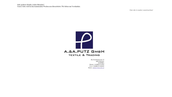 Website Screenshot: A.u.A. Putz GmbH & Co.KG - A.&A.PUTZ GmbH - Date: 2023-06-14 10:45:39