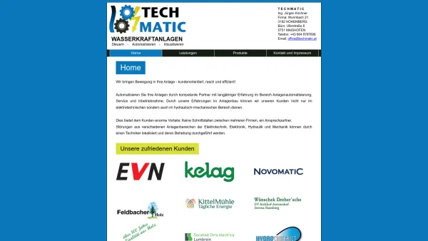 Website Screenshot: TECHMATIC, Ing. Jürgen KIRCHNER - Home - Techmatic - Date: 2023-06-26 10:23:02