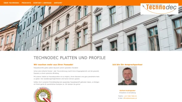 Website Screenshot: Technodec Platten & Profile Ges.m.b.H. & Co KG - Technodec Platten und Profile – Fassadenprofile mit dem speziellen Charakter - Date: 2023-06-26 10:23:02