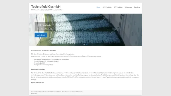 Website Screenshot: TECHNOFLUID GMBH - Technofluid GesmbH – GFK Produkte, Gitterroste, OTT Produkte, Belüfter - Date: 2023-06-26 10:23:02