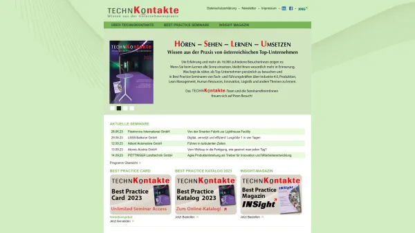 Website Screenshot: TechnoKontakte Seminar-Veranstaltungs GmbH. Best Practices Österreich Deutschland und Südtirol - TechnoKontakte - Date: 2023-06-26 10:23:02
