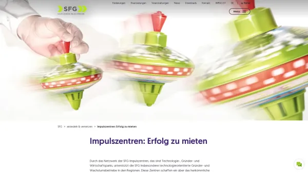 Website Screenshot: Technologiepark - Steirische Impulszentren - SFG - Date: 2023-06-26 10:23:02