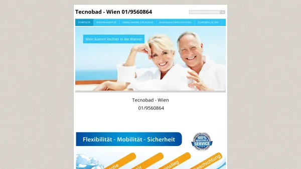 Website Screenshot: TECNOBAD WIEN - Tecnobad Wien Ihr Partner vor Ort für den Einbau einer Badewannentür für bestehende Badewannen sowie den Umbau von der Badewanne zur Dusche innerhalb eines Tages - Date: 2023-06-15 16:02:34