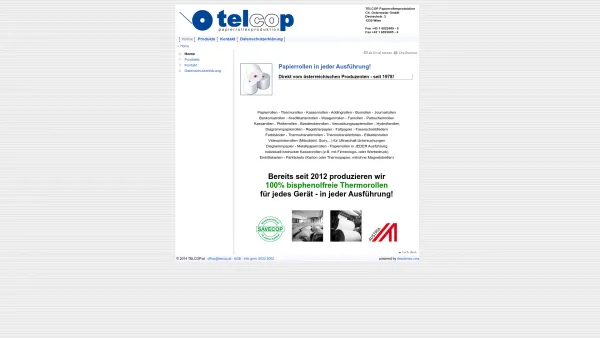 Website Screenshot: TELCOP Papierrollenproduktion Ch. Ostermeier GmbH - TELCOP Papierrollenproduktion - Thermorollen - Papierrollen - Bonrollen - Bankomatrollen - Farbbänder - Kassarollen - Date: 2023-06-26 10:23:05