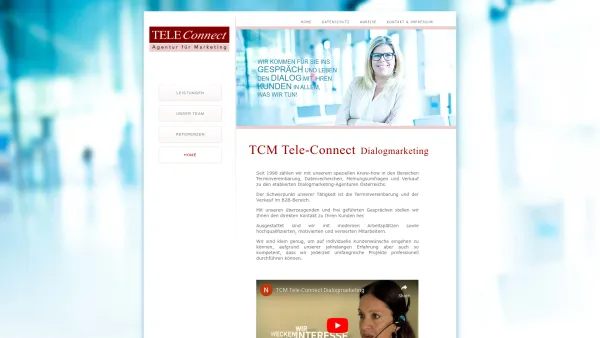 Website Screenshot: TCM Tele Connect Telefonmarketing KG - Telefon-Marketing - TCM Tele-Connect Telefonmarketing KG - Terminvereinbarung, Datenrecherchen, Meinungsumfragen und Verkauf - Date: 2023-06-26 10:23:05