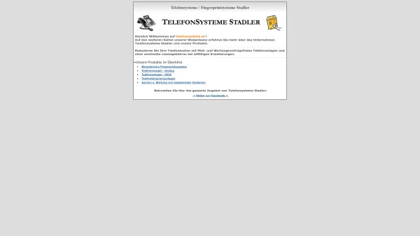 Website Screenshot: Telefonsysteme Stadler - Telefonsysteme & Fingerprintsysteme Stadler - Experte für Telefonanlagen - Date: 2023-06-26 10:23:05