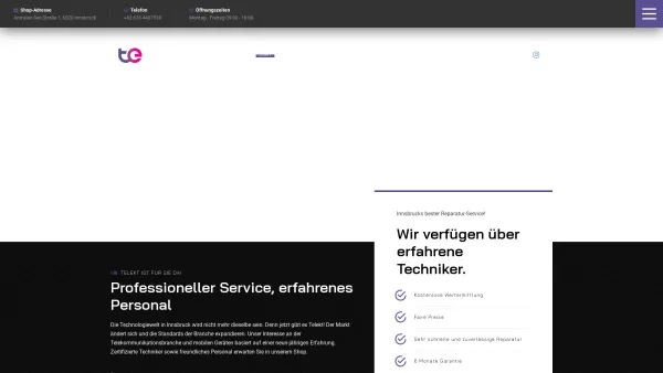 Website Screenshot: Telekt - Handy Reparatur Innsbruck - Apple, Samsung, Huawei | Telekt - Date: 2023-06-26 10:26:46