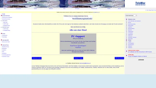 Website Screenshot: TeleMax Internet Service GesmbH - TeleMax Internet Service GesmbH - Date: 2023-06-26 10:23:05