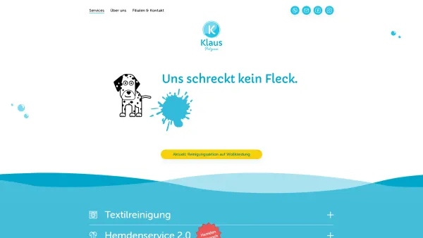 Website Screenshot: Kleiderreinigung Klaus GesmbH u. Co KG - Services - Putzerei Klaus - Date: 2023-06-26 10:23:05