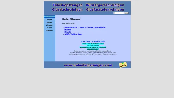 Website Screenshot: Kutschera Umwelttechnik - teleskopstangen.com - Date: 2023-06-26 10:23:05