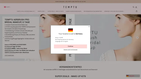 Website Screenshot: PMH Beauty & Distribution GmbH
Exklusiv Vertrieb TEMPTU Austria & EVAGARDEN Austria - Temptu Austria Central Europe - Date: 2023-06-26 10:23:05