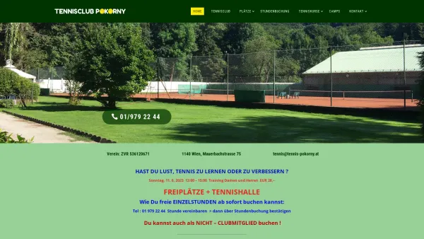 Website Screenshot: Tennis Pokorny - tennis-pokorny.at – Sport, Spiel und Spaß - Date: 2023-06-15 16:02:34
