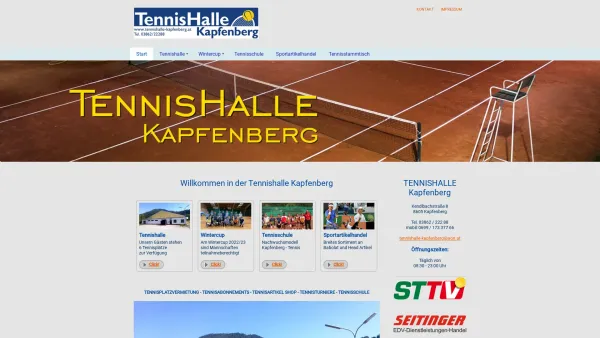 Website Screenshot: tennishalle kapfenberg - Tennishalle-Kapfenberg - Start - Date: 2023-06-26 10:23:05