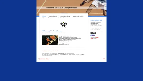 Website Screenshot: Tenniscenter Breitenfurt - Tennisclub Breitenfurt Liesingtalstrasse - Startseite - Date: 2023-06-26 10:23:05