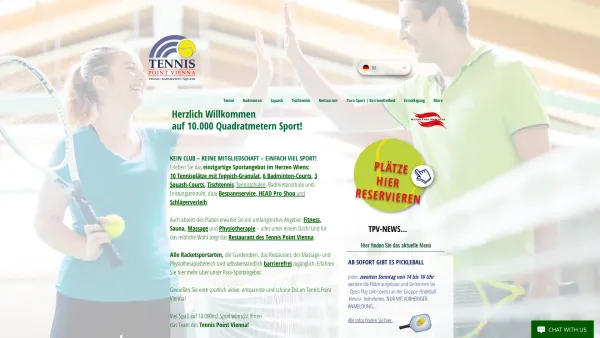 Website Screenshot: Tennis Point Vienna - Tennis Point Vienna  Tennis Tennishalle Tenniscenter Tennisplatz Wien - Date: 2023-06-15 16:02:34