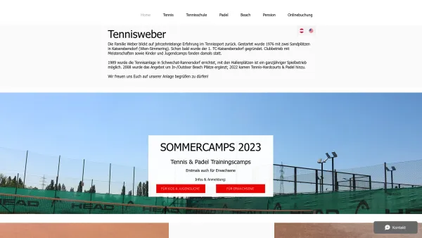 Website Screenshot: pension tennisweber - Tennis, Beach, Padel & Pension | Tennisweber | Schwechat - Date: 2023-06-14 10:37:49