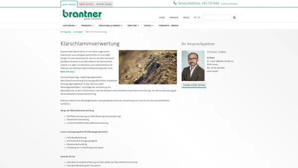 Website Screenshot: Hydro Ingenieure Terracomp GmbH - Klärschlammverwertung | Brantner Entsorgung. Facility Services - Date: 2023-06-26 10:23:07