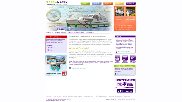 Website Screenshot: TERRAMARIN Hausboot Reisen GmbH - TERRAMARIN Hausbootreisen - Date: 2023-06-26 10:23:07