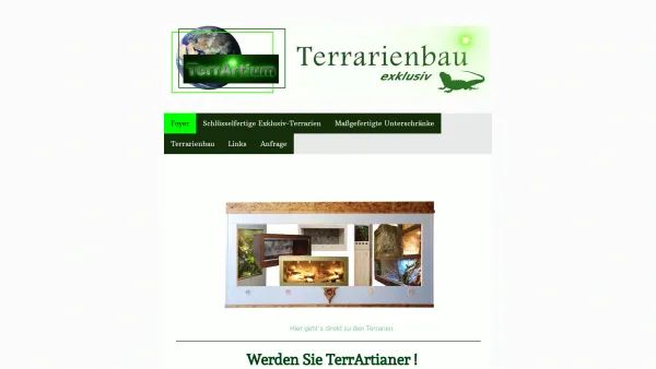 Website Screenshot: Exklusiv-Terrariumbau TerrArtium OG - Exklusiv-Terrarienbau *TerrArtium* - Terrarienbau *Terrartium*; naturnahe Terrarien auf Maß, ganz nach Ihren Wünschen. - Date: 2023-06-26 10:23:07