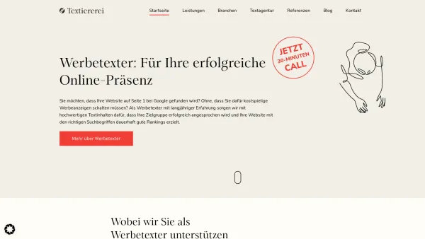 Website Screenshot: Elisabeth Asbäck-Kreinz Die TEXTIEREREI - Werbetexter: Für Texte, die verkaufen - Date: 2023-06-26 10:26:46