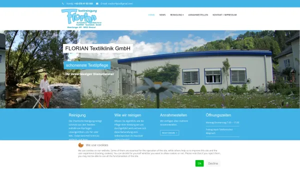 Website Screenshot: FLORIAN Textilklinik GmbH - Home - Date: 2023-06-14 10:45:42