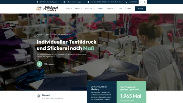 Website Screenshot: Textilstickerei Wien Stickerei Sticklogo - Home - Stickerei Wien | Druck | Aufnäher | Arbeitskleidung - Date: 2023-06-15 16:02:34