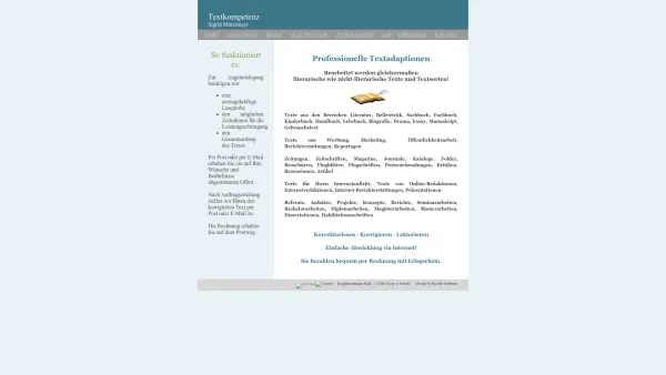 Website Screenshot: Textkompetenz MMMag. Sigrid Mittermayr Lektorat Korrektorat - Textkompetenz - Sigrid Mittermayr - Date: 2023-06-14 10:45:42