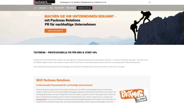 Website Screenshot: textwerk GmbH - textwerk – der PR-Profi für KMU und Start-ups - textwerk - Date: 2023-06-15 16:02:34