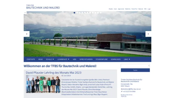 Website Screenshot: Landesberufschule f Bau u Tiroler Fachberufsschule für Bautechnik Malerei - TFBS Bautechnik/Malerei - Date: 2023-06-14 10:37:35